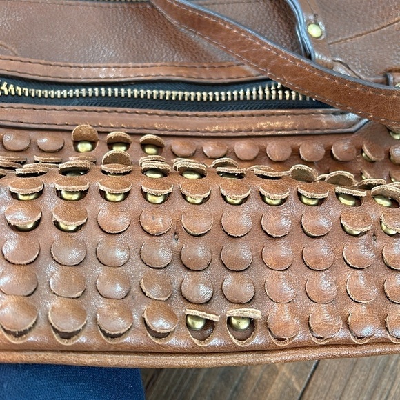Anthropologie Tan Textured Shoulder Bag - Picture 3 of 4
